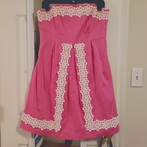 Lilly Pulitzer strapless pink dress